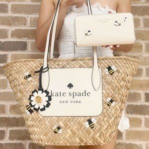 Kate Spade Tote Novelty Large Beach Summer Bag + Wallet